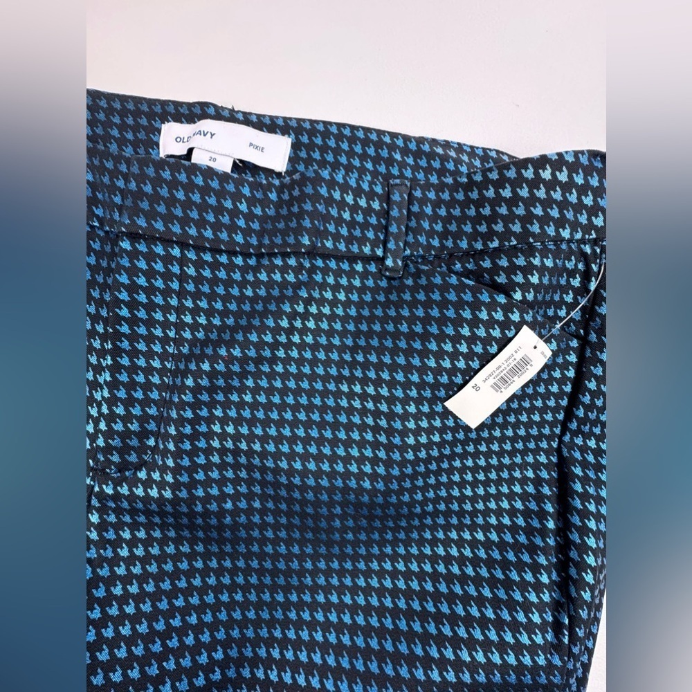 Nwt Metallic Blue Herringbone Pixie Mid Rise Stre… - image 4